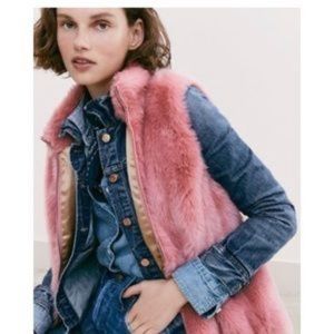 J.Crew | Pink Faux Fur Vest